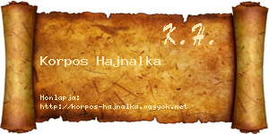 Korpos Hajnalka névjegykártya