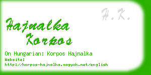 hajnalka korpos business card